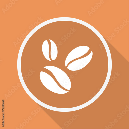 Runder Button mit Schatten - Kaffeebohnen