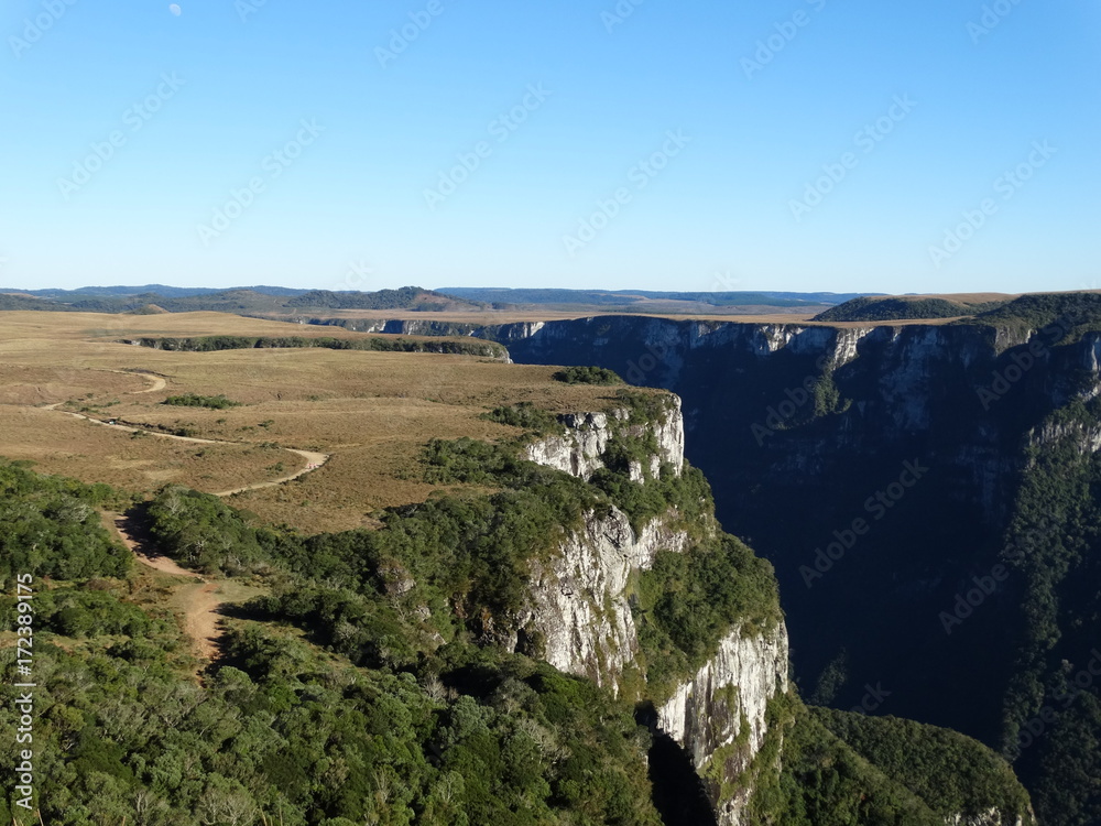 Canyon in the south of Brazil in a blue sky day