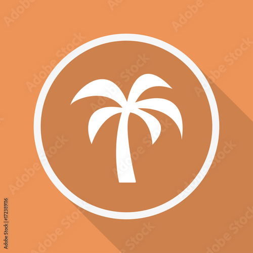 Runder Button mit Schatten - Palme