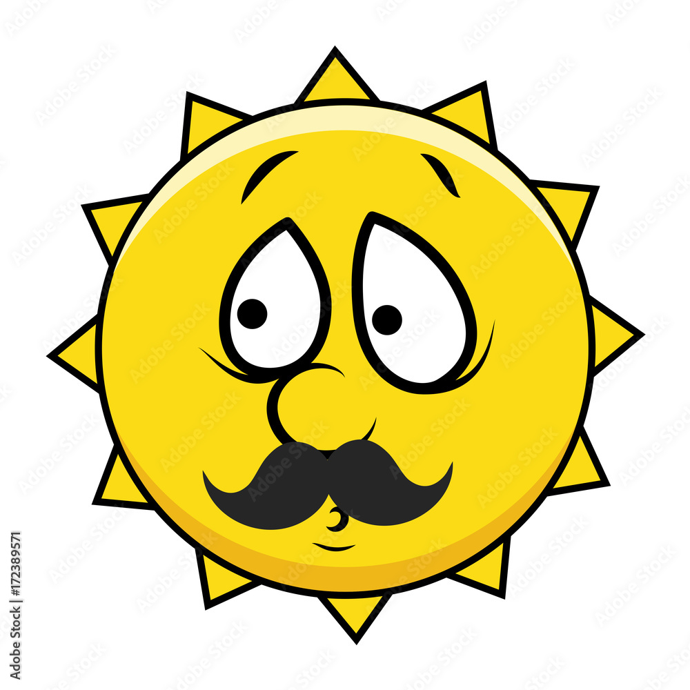 Surprised Sun Smiley Vector