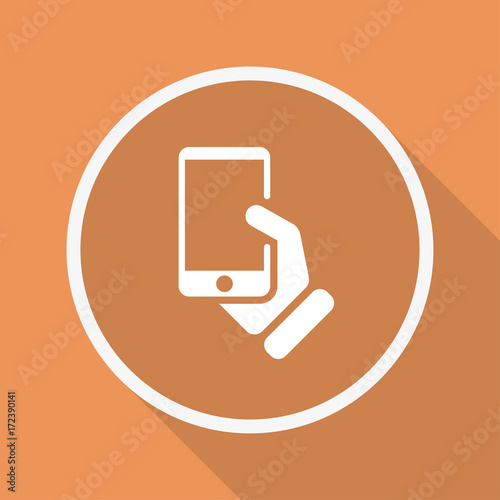Runder Button mit Schatten - Smartphone - Hand