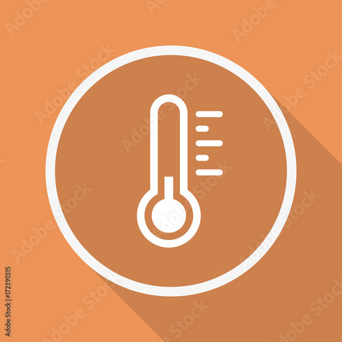 Runder Button mit Schatten - Thermometer - kalt