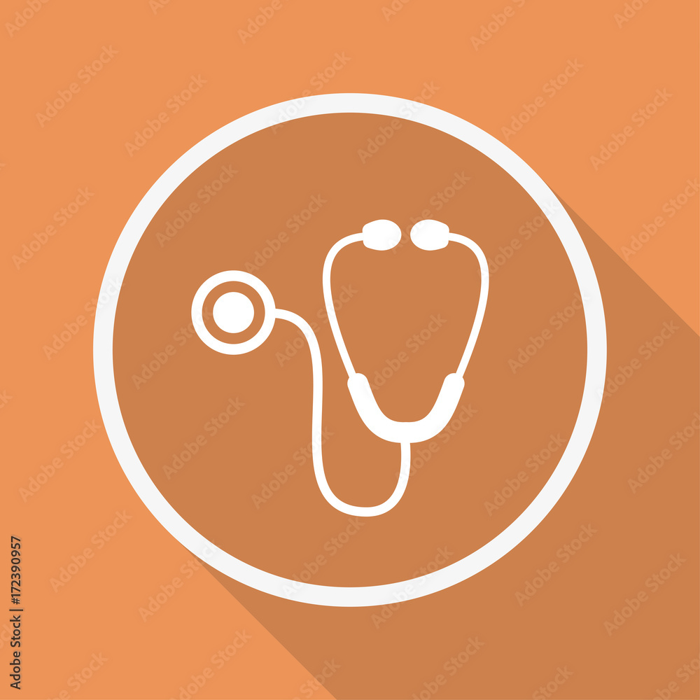 Runder Button mit Schatten - Stetoskop