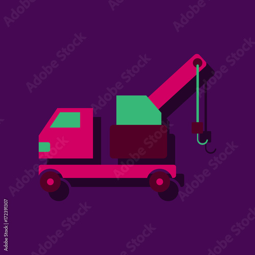 flat vector icon design collection evacuator silhouette in sticker style
