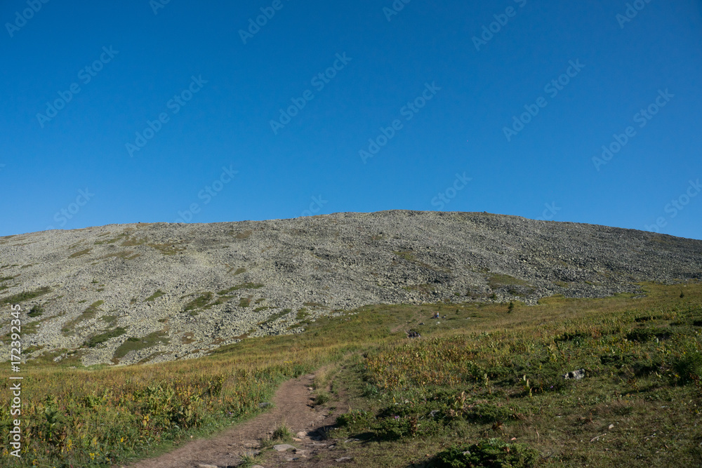 Mountain landscape in the vicinity of Mount Iremel.