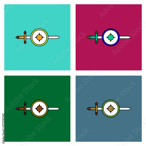 flat vector icon design collection sword and shield