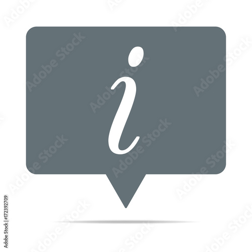 Graue Sprechblase mit Information