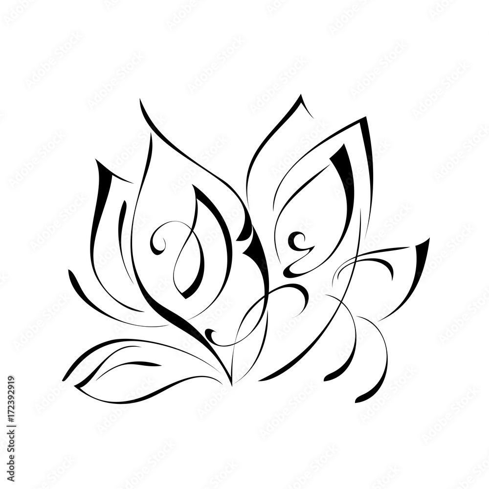 ornament 111. abstract drawing in black lines on a white background ornament 111. abstract drawing in black lines on a white background
