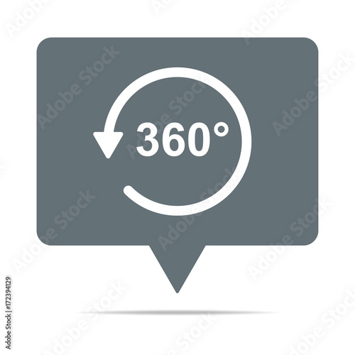 Graue Sprechblase mit 360 Grad - VR