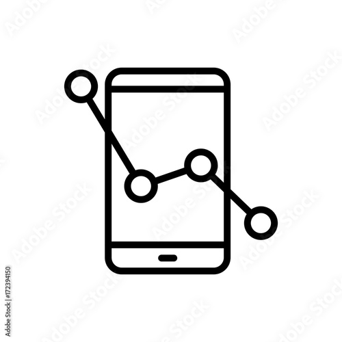 Premium graph icon or logo in line style.