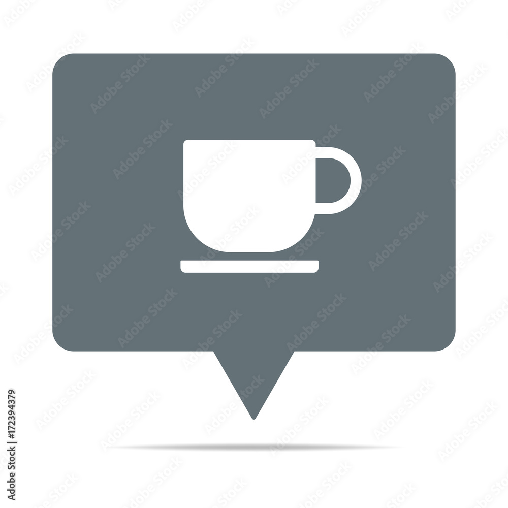Graue Sprechblase mit Kaffeetasse Graue Sprechblase mit Kaffeetasse