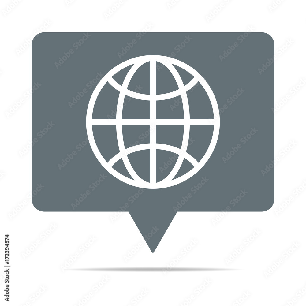 Graue Sprechblase mit Internet Graue Sprechblase mit Internet
