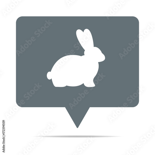 Graue Sprechblase mit Hase