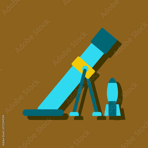 flat vector icon design collection mortar and shell silhouette in sticker style
