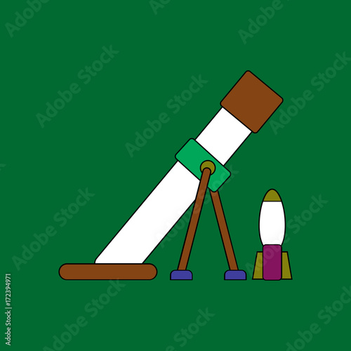flat vector icon design collection mortar and shell silhouette