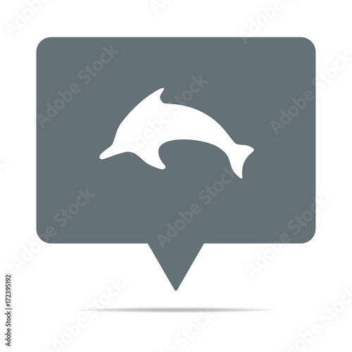 Graue Sprechblase mit Delfin