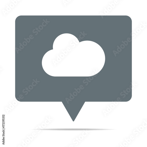 Graue Sprechblase mit Wolke