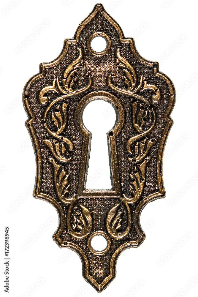 The keyhole, decorative design element, isolated on white background