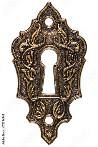 The keyhole, decorative design element, isolated on white background photo