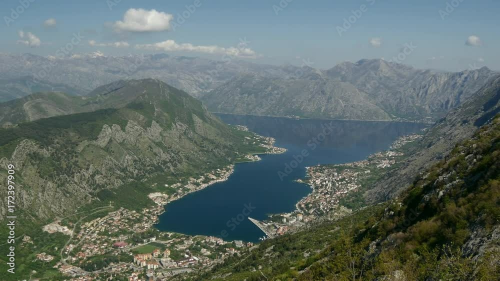 Pan from Kotor bay Montenegro from a mountain Pan from Kotor bay Montenegro from a mountain