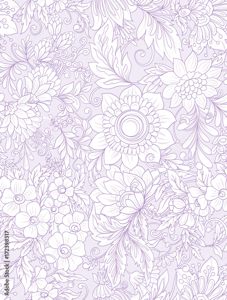 Seamless pattern, background with abstract decorative summer flo Seamless pattern, background with abstract decorative summer flo