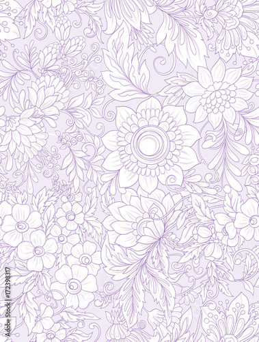 Seamless pattern, background with abstract decorative summer flo © Elen  Lane