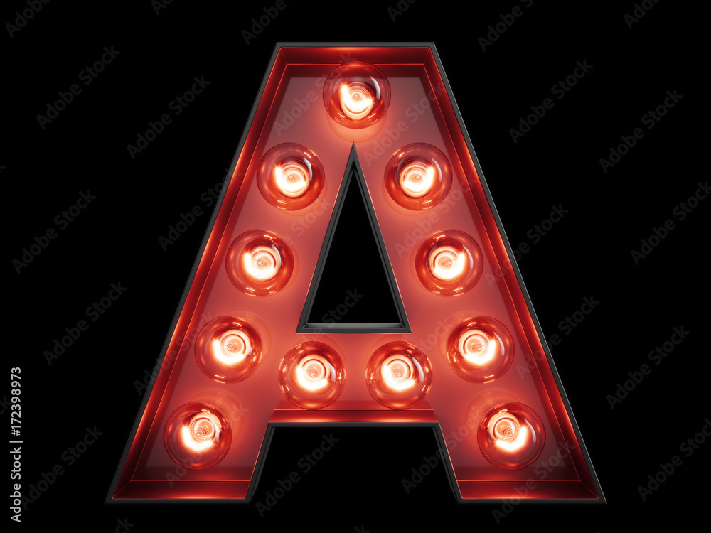 © Denys Rudyi - Light bulb alphabet character A font