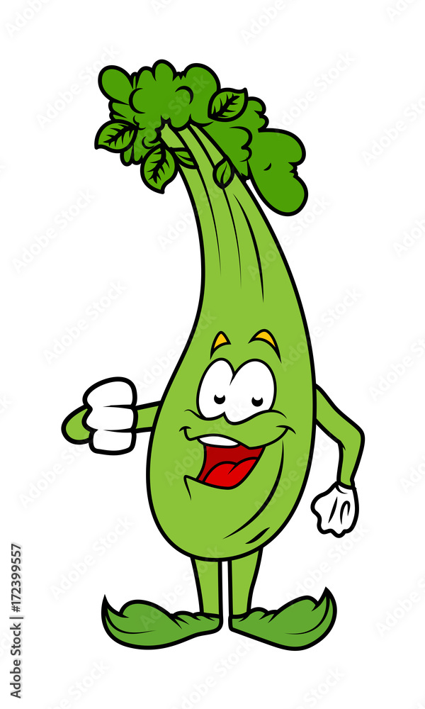 Happy Cartoon Zucchini Vector Stock Vector | Adobe Stock