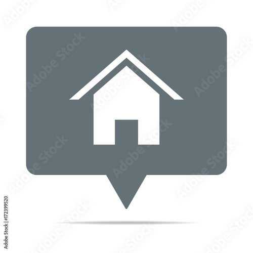 Graue Sprechblase mit Haus