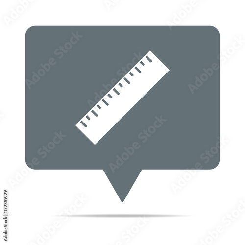 Graue Sprechblase mit Lineal