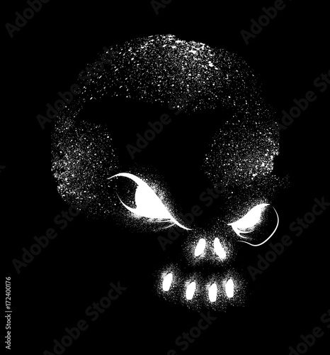 Scary Skull Spray Painting Vector