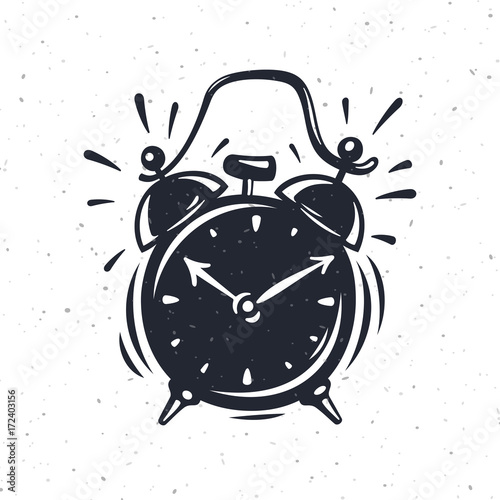 Hand drawn vector illustration of the alarm clock