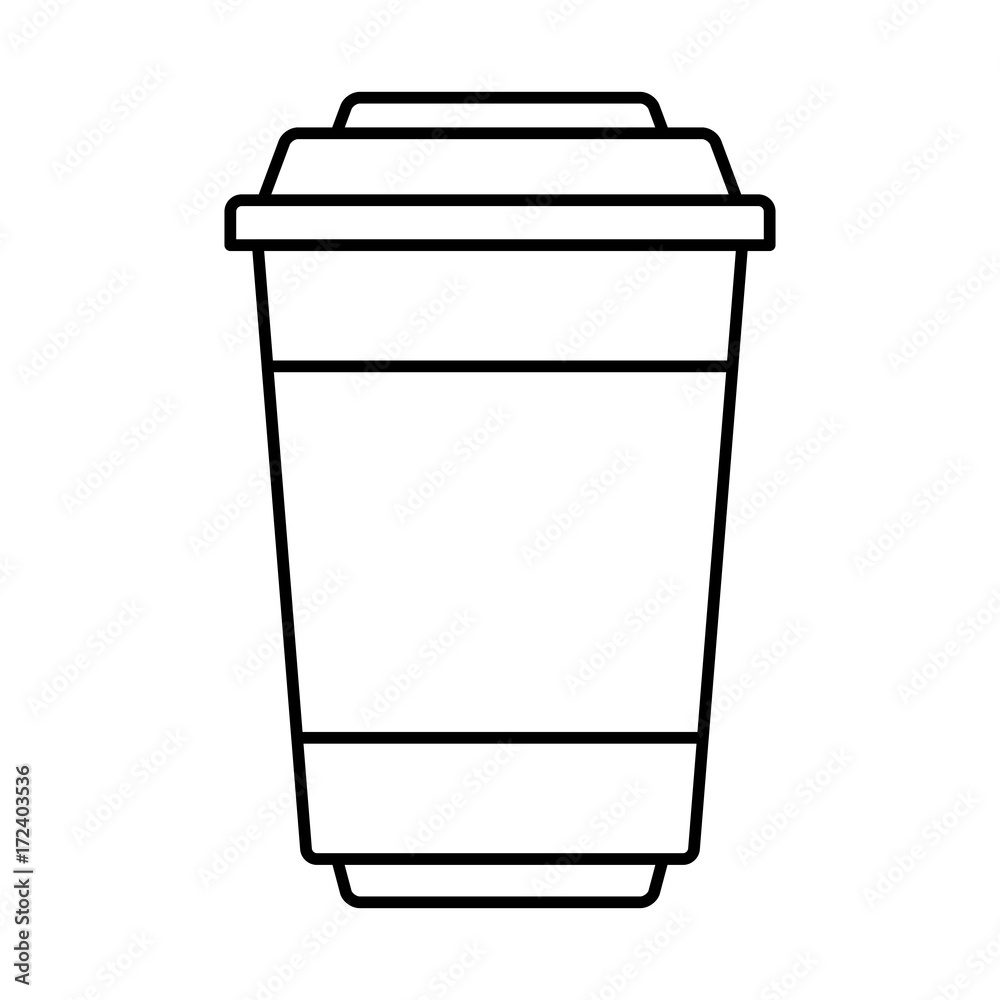 glass disposable for hot drinks with lid in monochrome silhouette vector illustration glass disposable for hot drinks with lid in monochrome silhouette vector illustration