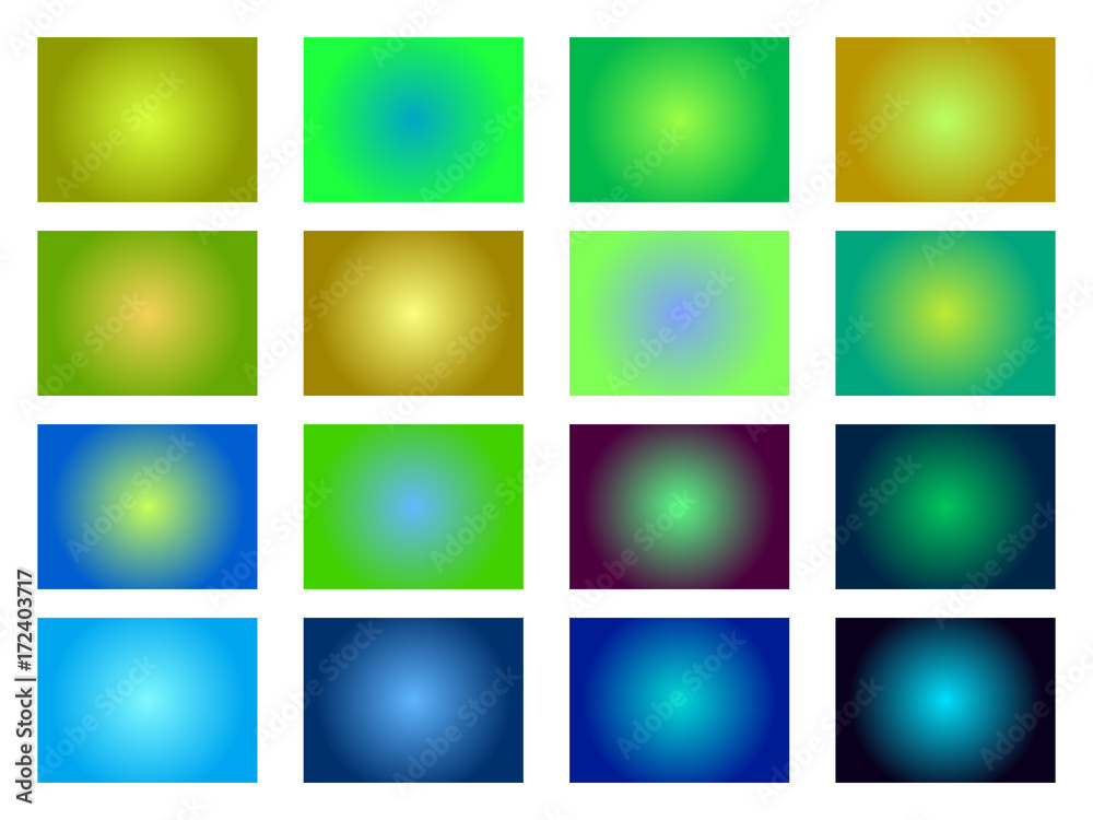 Obraz premium Set of gradient backgrounds. Blurred green shades. Vector illustration