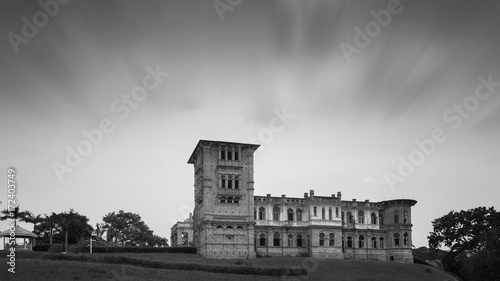 Abandoned Kellie's Castle in Batu Gajah, Malaysia, Black and white version