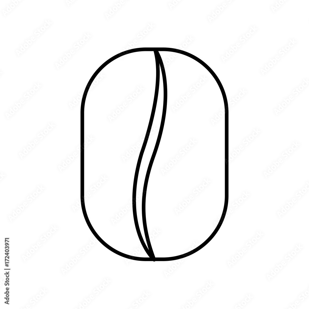 coffee bean in monochrome silhouette vector illustration coffee bean in monochrome silhouette vector illustration