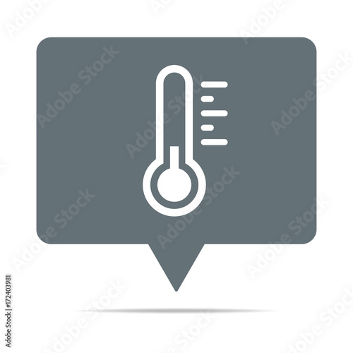 Graue Sprechblase mit Thermometer - kalt