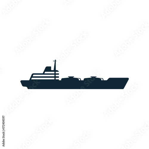 vector oil fuel tanker ship simple flat icon pictogram isolated on a white background. Gas oil fuel, energy power industry symbol, sign