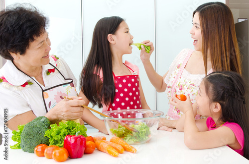 kitchen lifestyle of asian family