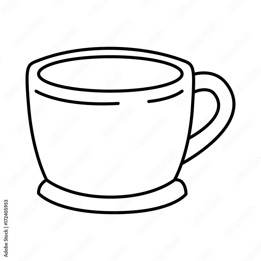 cup of coffee with handle monochrome silhouette vector illustration cup of coffee with handle monochrome silhouette vector illustration