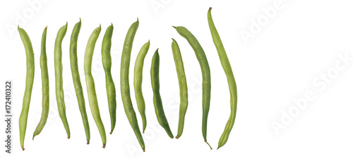 String bean raw food clipping paths isolate