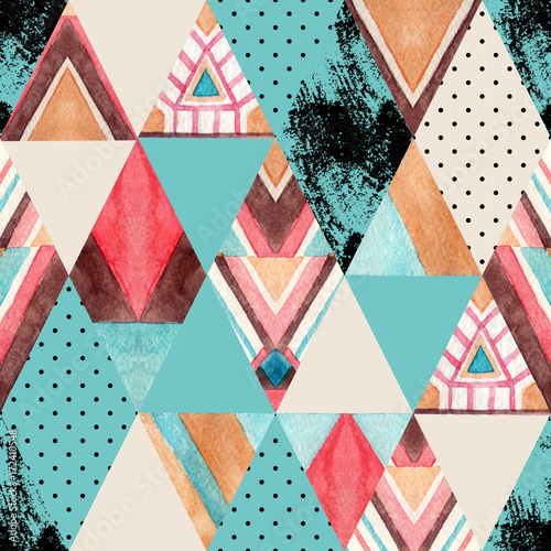 Rhombus and triangle seamless pattern.