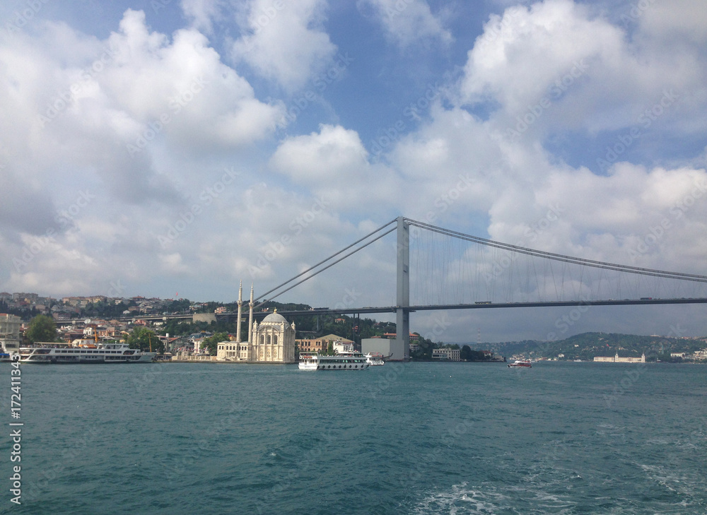 Ortakoy Mosque and the 15 July Martyrs Bridge