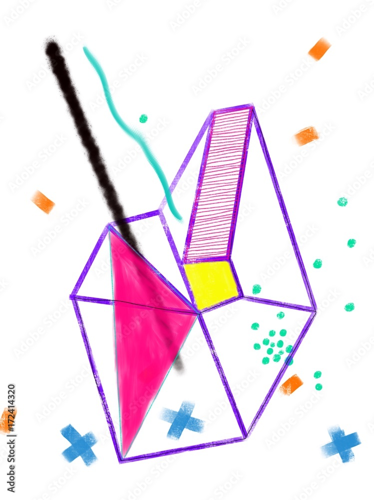 hand drawn polygonal shape. hand drawn polygonal shape.