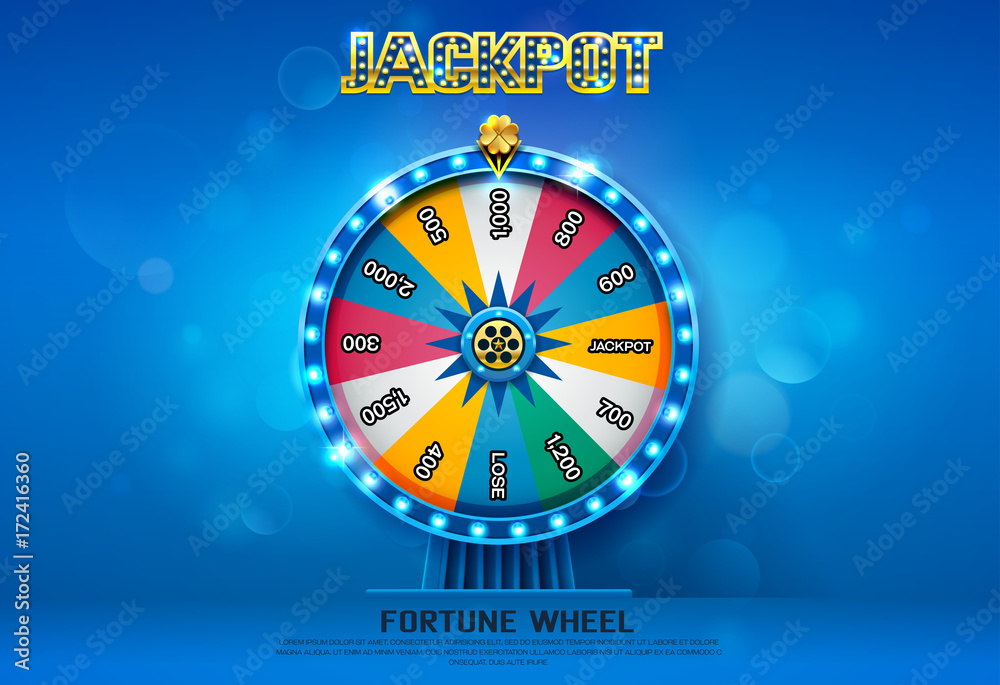 Naklejka premium fortune wheel spinning on bokeh background
