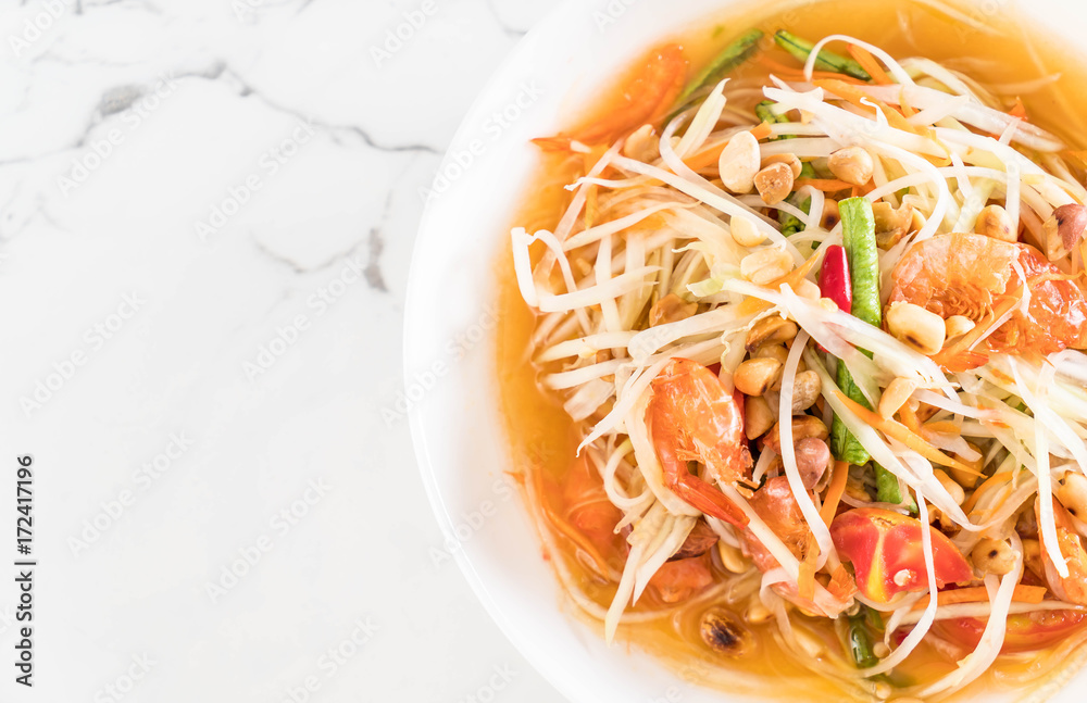 spicy papaya salad (Traditional Thai food) spicy papaya salad (Traditional Thai food)