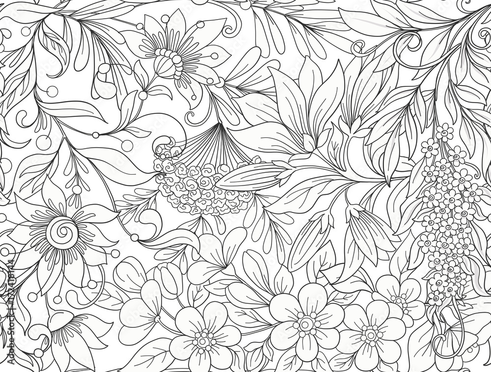 Naklejka premium Seamless pattern, background with spring flowers magnolia, sak