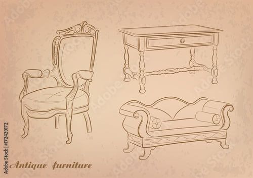 Antique furniture - vector