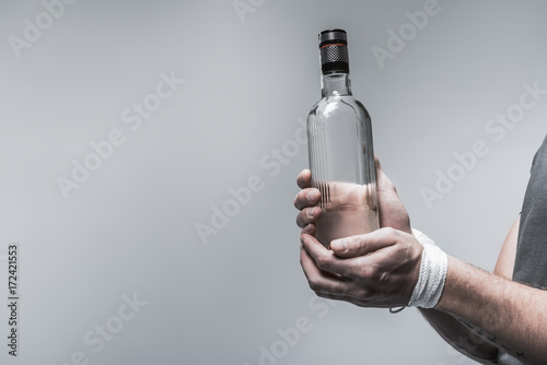 Alcoholic is addicted from dangerous liquid