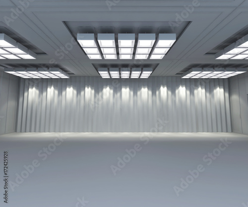 3d Hall and ballrooms wall with Curtain
